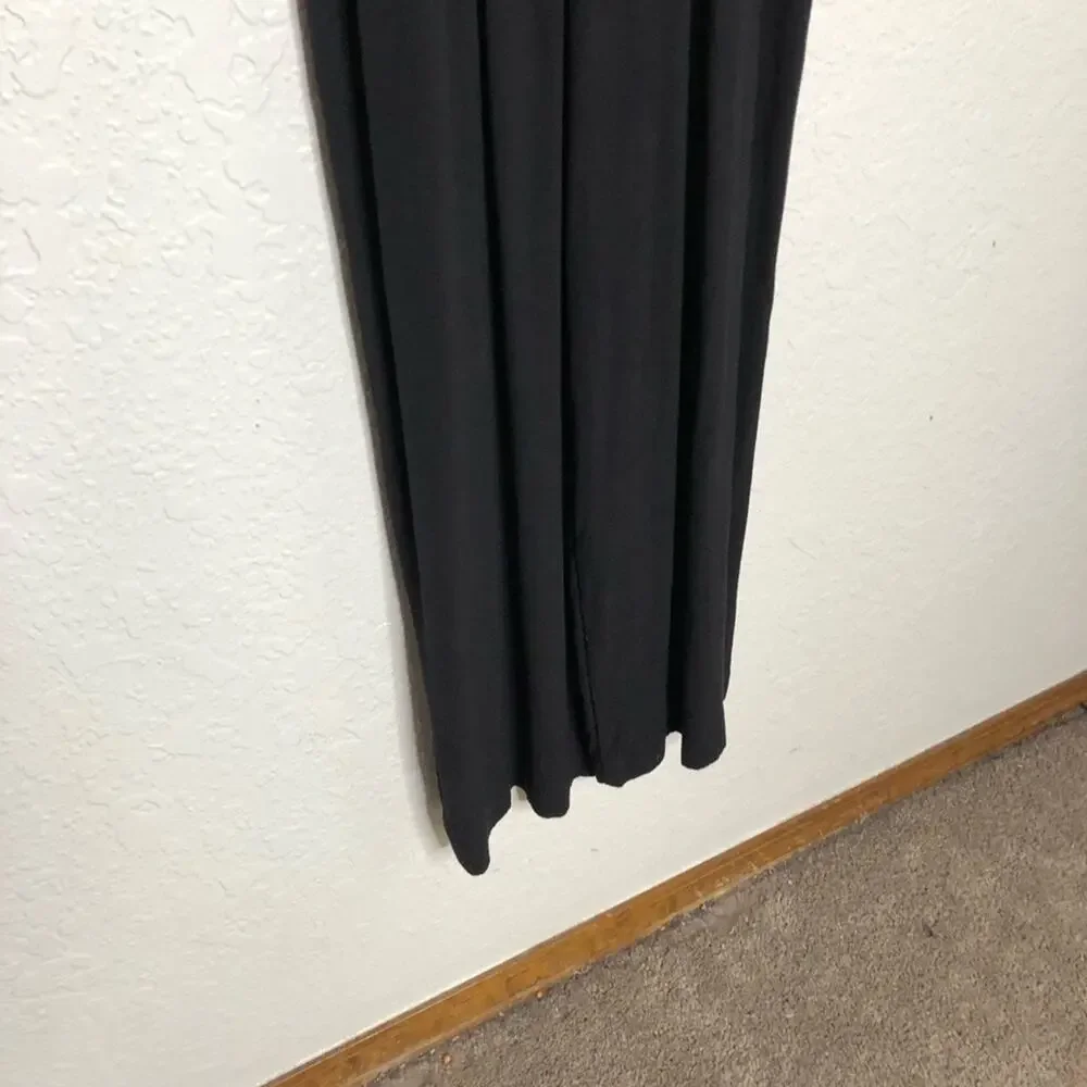 LOFT black ruffle trim wide leg sleeveless jumpsuit size Large